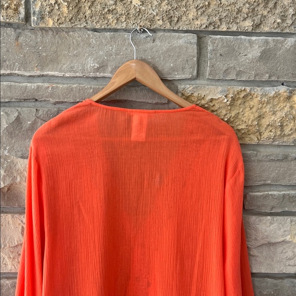 NWT La Blanca Vibrant Orange Crochet Swim Cover-Up Size Large - Picture 12 of 15